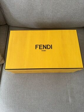 Fendi Yellow and Black Logo Shoe Box